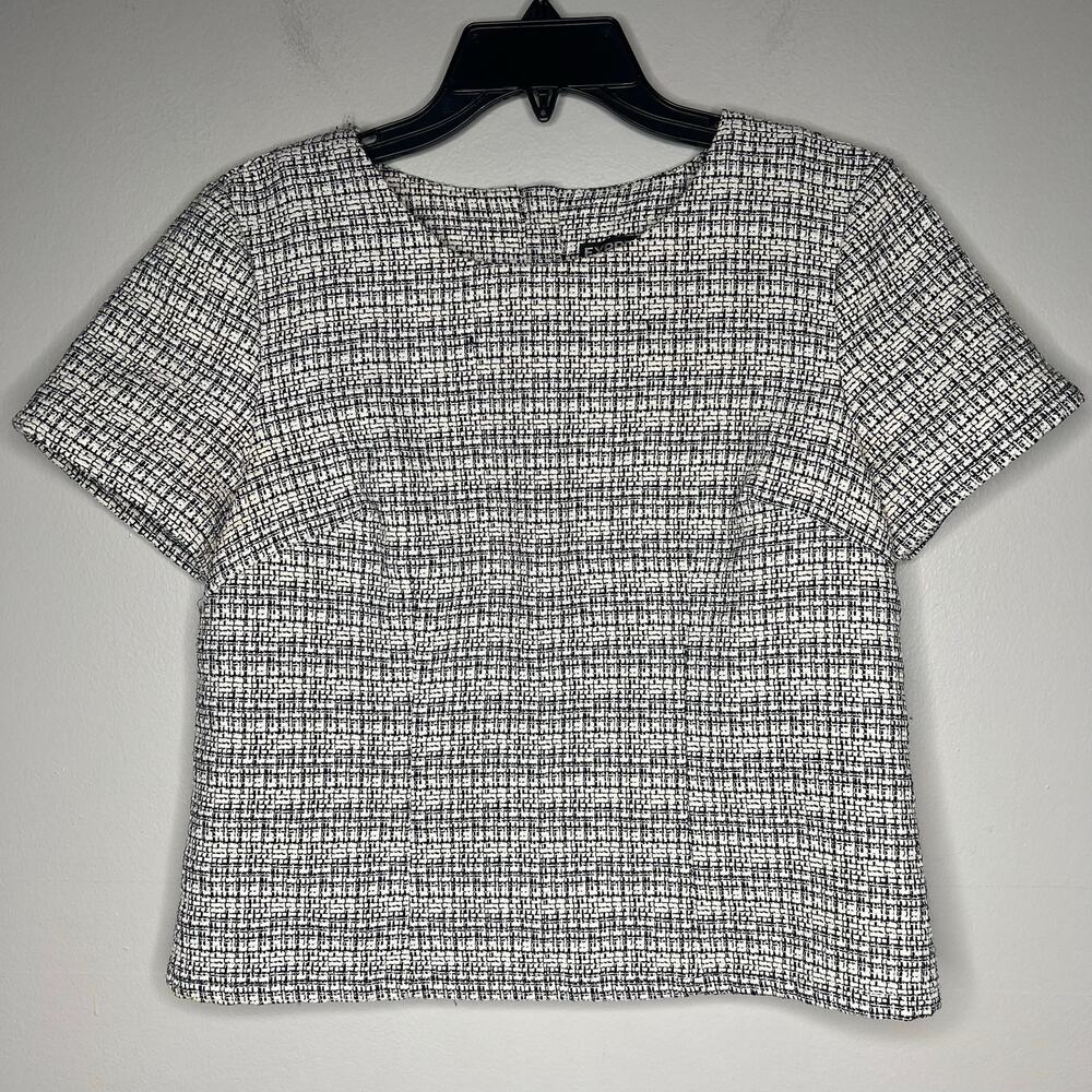 Express Women's Tweed Short Sleeve Top Blouse Size M Office Career‎ Professional